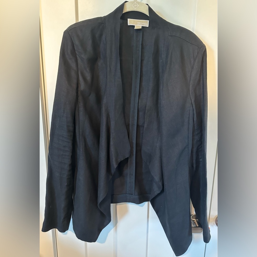Michael Kors Black Linen Blazer Sz 14